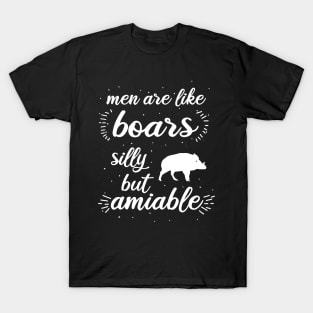 Men wild boar saying hunting fox hunter T-Shirt